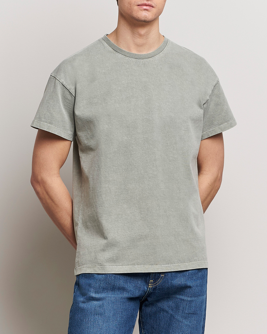 Herren | Jeanerica | Jeanerica | Marcel Heavy Crew Neck T-Shirt Washed Olive Green