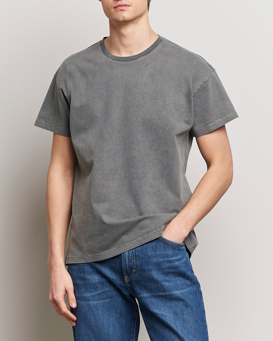 Men |  | Jeanerica | Marcel Heavy Crew Neck T-Shirt Washed Balck