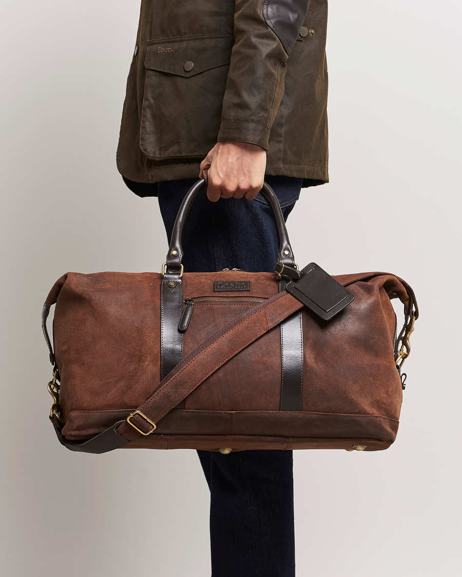 Herren | Weekender | Loake 1880 | Cornwall Brushed Suede Travel Bag Brown