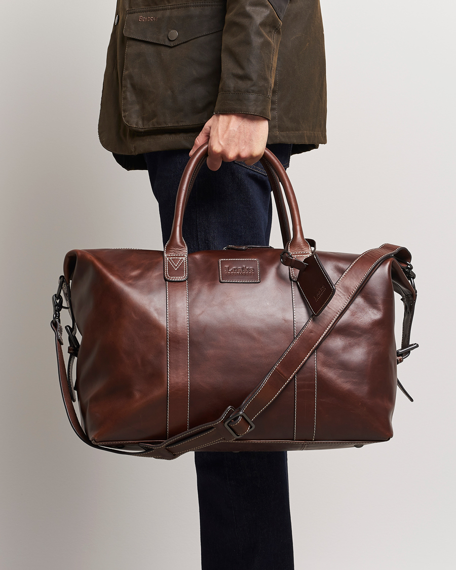Herren | Weekender | Loake 1880 | Balmoral Veg Tanned Leather Overnight Bag Brown