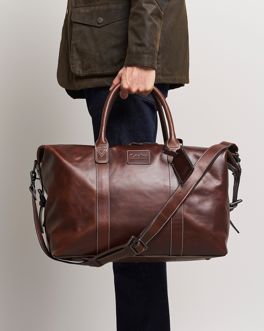 Herren | Taschen | Loake Shoemakers | Balmoral Veg Tanned Leather Overnight Bag Brown