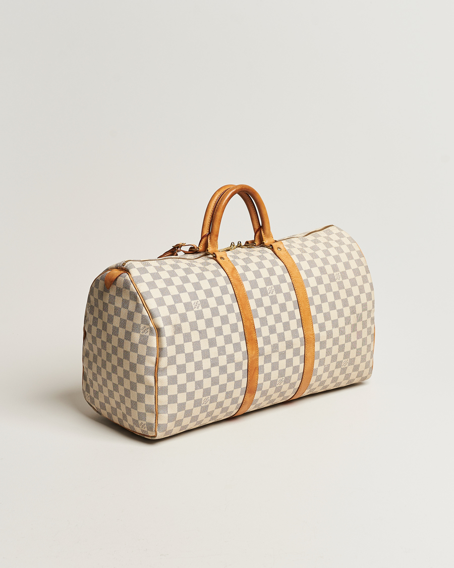 Herren | Louis Vuitton Pre-Owned Keepall 50 Bag Damier Azur | Louis Vuitton Pre-Owned | Keepall 50 Bag Damier Azur
