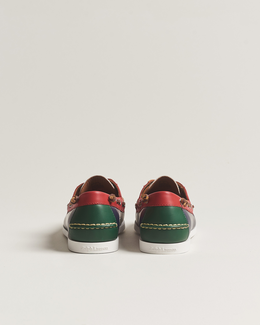 Herren | Polo Ralph Lauren Merton Leather Boat Shoe Red/White/Blue | Polo Ralph Lauren | Merton Leather Boat Shoe Red/White/Blue
