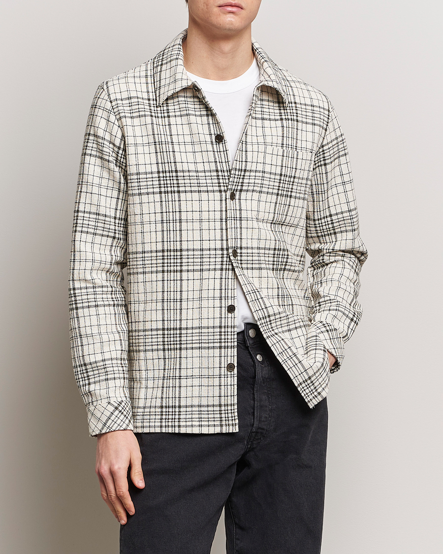 Herren | Freizeithemden | Samsøe Samsøe | Taka Checked Overshirt Dusty Olive/White