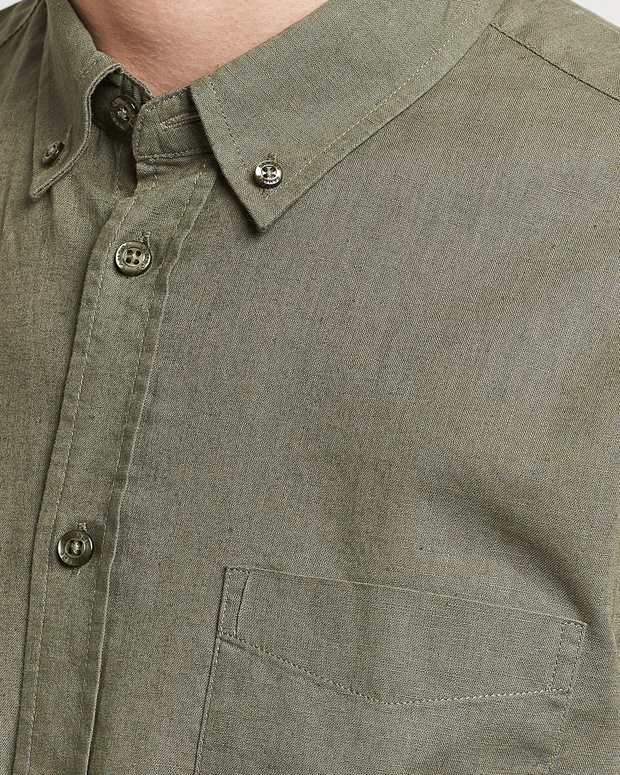 Herren | Hemden | Samsøe Samsøe | Liam Linen/Cotton Shirt Dusty Olive