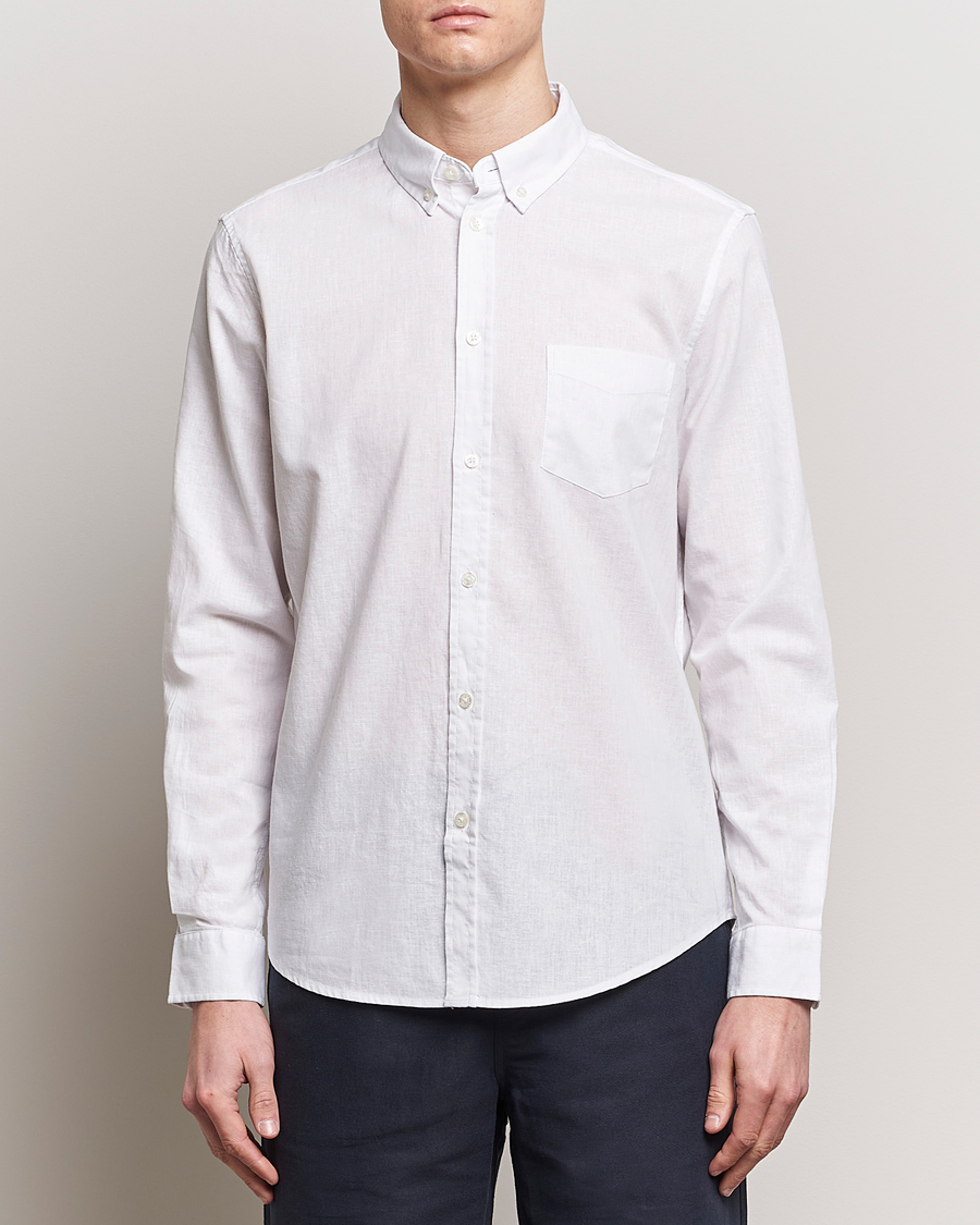 Herren | Samsøe Samsøe | Samsøe Samsøe | Liam Linen/Cotton Shirt White