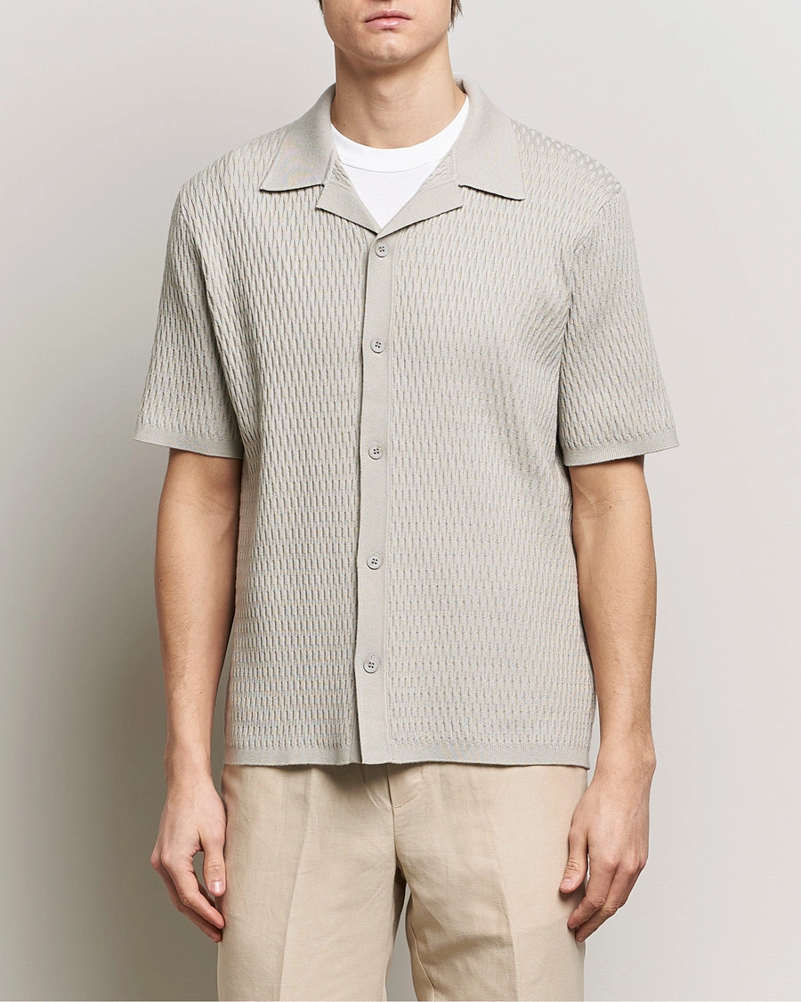 Herren | Kurzarmhemden | Samsøe Samsøe | Sagabin Resort Collar Short Sleeve Shirt Moonstruck