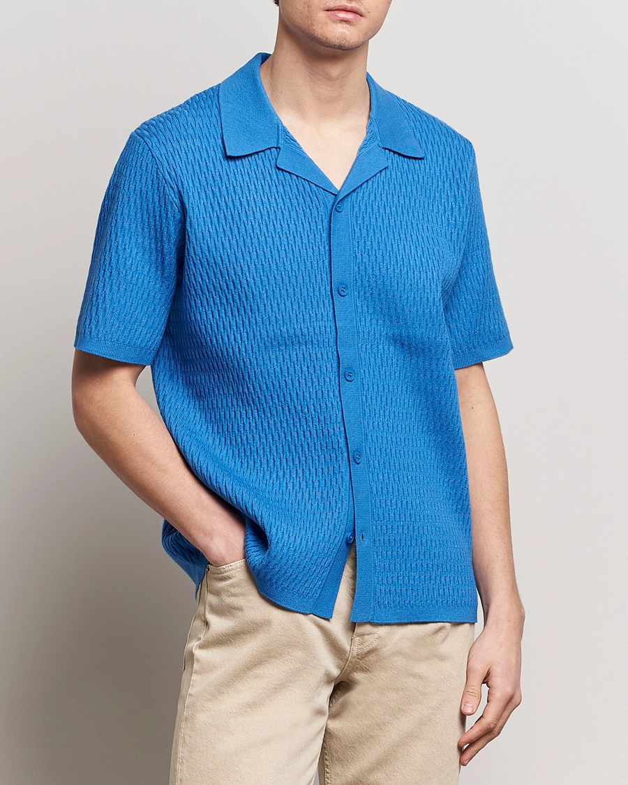 Herren | Neu im Onlineshop | Samsøe Samsøe | Sagabin Resort Collar Short Sleeve Shirt Super Sonic