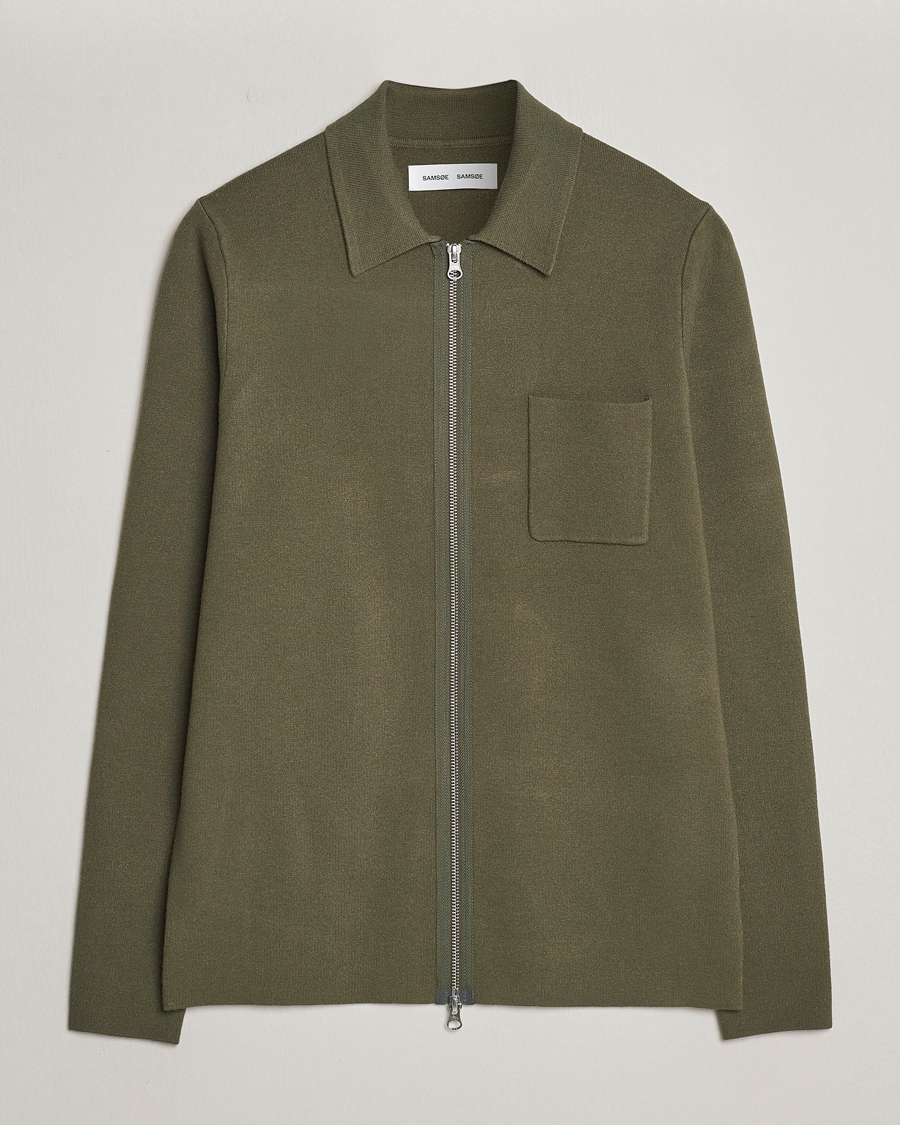 Herren | Pullover | Samsøe Samsøe | Guna Full Zip Dusty Olive