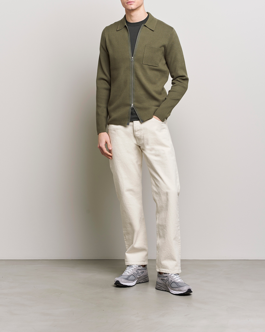 Herren | Pullover | Samsøe Samsøe | Guna Full Zip Dusty Olive