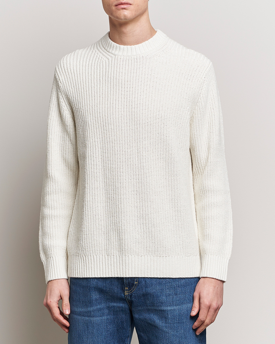 Herren | Treue-Rabatt für Stammkunden | Samsøe Samsøe | Samarius Cotton/Linen Knitted Sweater Clear Cream
