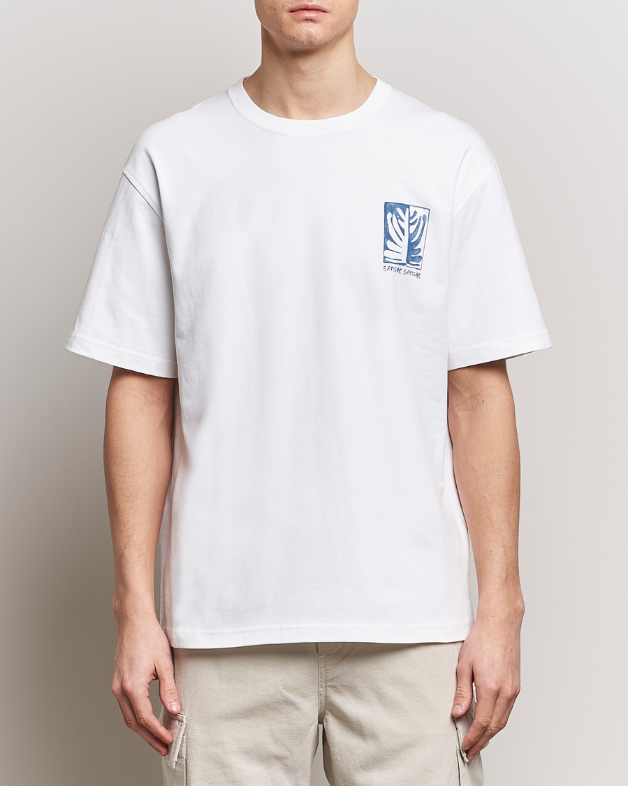 Herren | Kurzarm T-Shirt | Samsøe Samsøe | Sawind Printed Crew Neck T-Shirt White