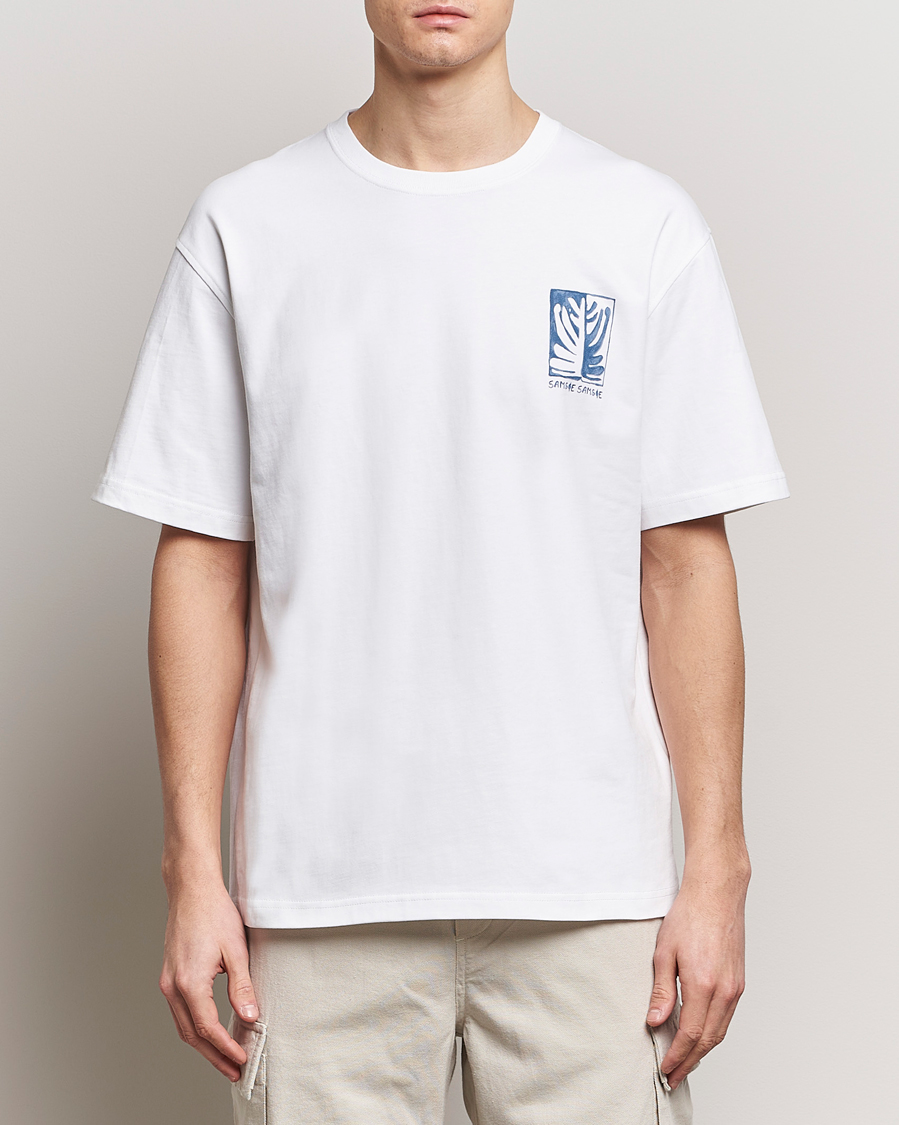 Herren | Neu im Onlineshop | Samsøe Samsøe | Sawind Printed Crew Neck T-Shirt White