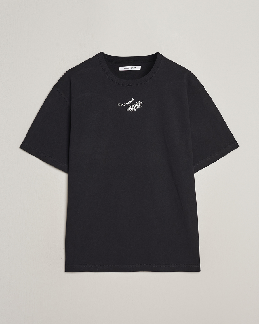 Herren | T-Shirts | Samsøe Samsøe | Sawind Printed Crew Neck T-Shirt Black