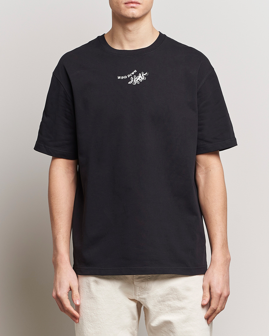 Men |  | Samsøe Samsøe | Sawind Printed Crew Neck T-Shirt Black