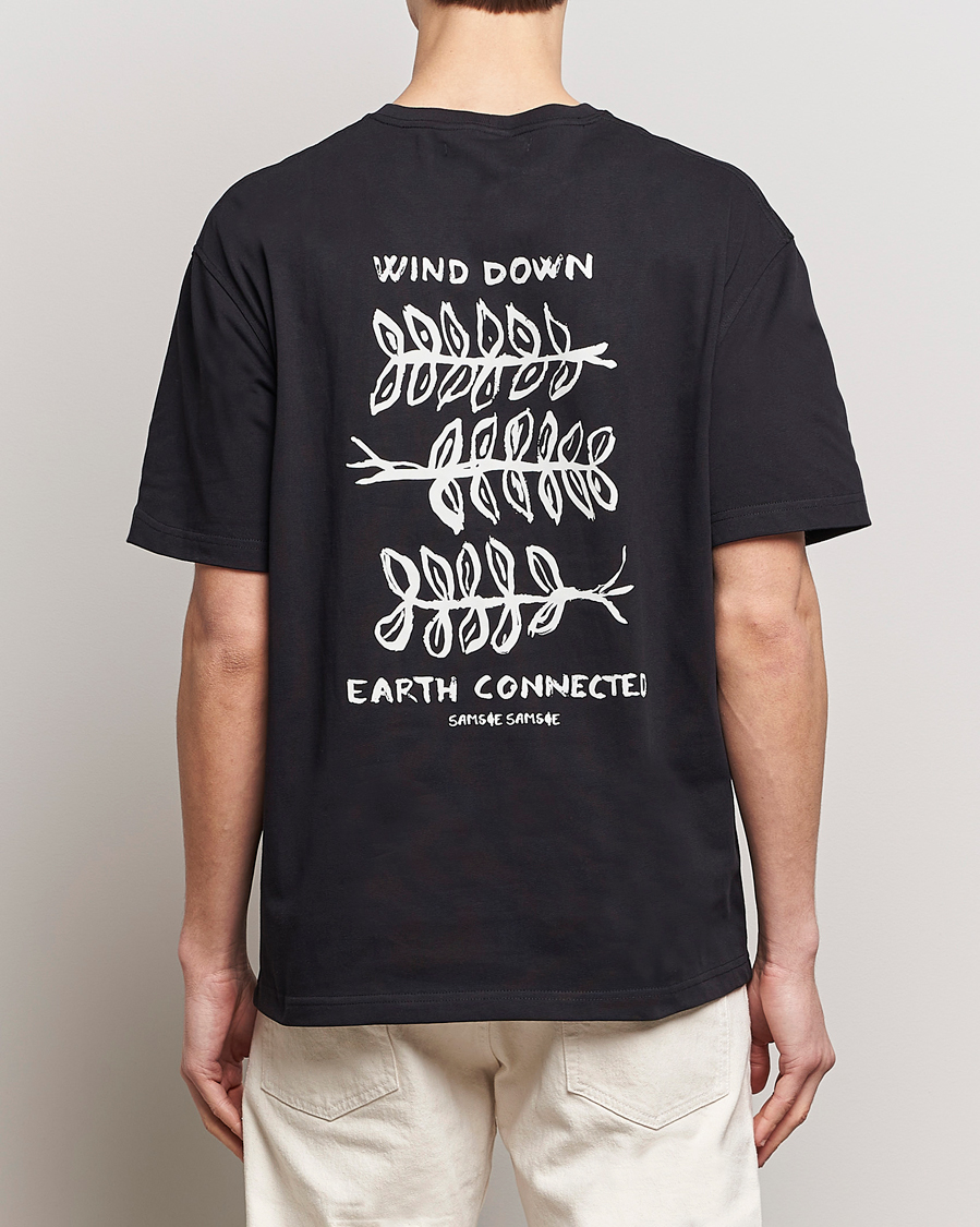 Herren | T-Shirts | Samsøe Samsøe | Sawind Printed Crew Neck T-Shirt Black