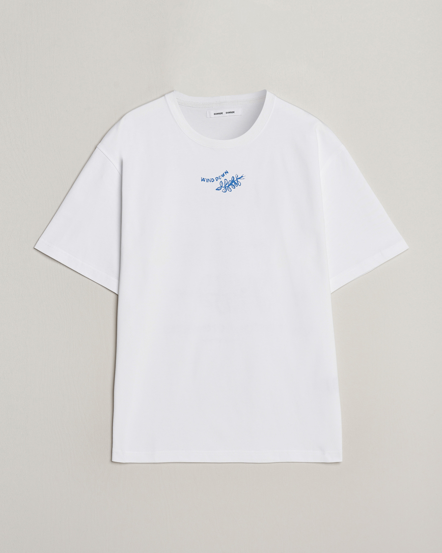 Herren | T-Shirts | Samsøe Samsøe | Sawind Printed Crew Neck T-Shirt White