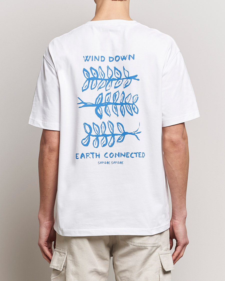 Herren | T-Shirts | Samsøe Samsøe | Sawind Printed Crew Neck T-Shirt White