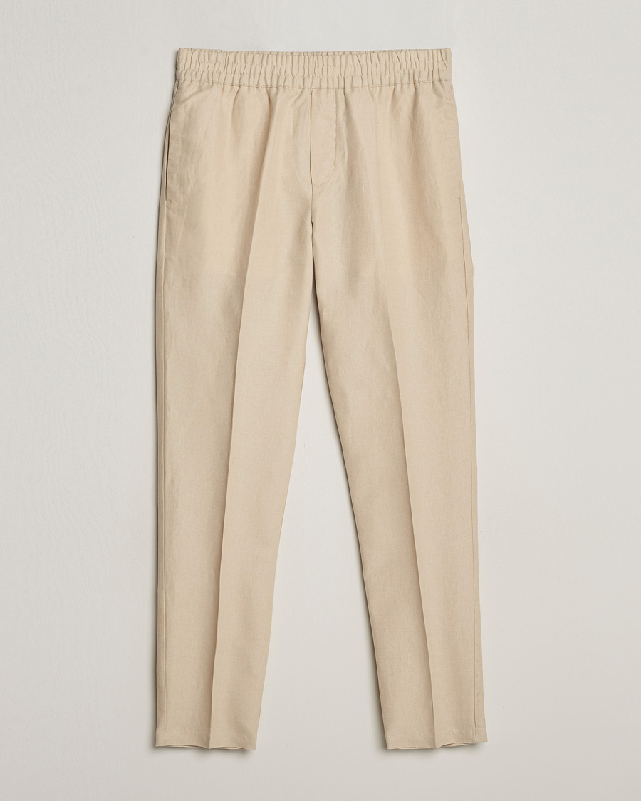 Herren | Hosen | Samsøe Samsøe | Smithy Linen/Cotton Drawstring Trousers Oatmeal