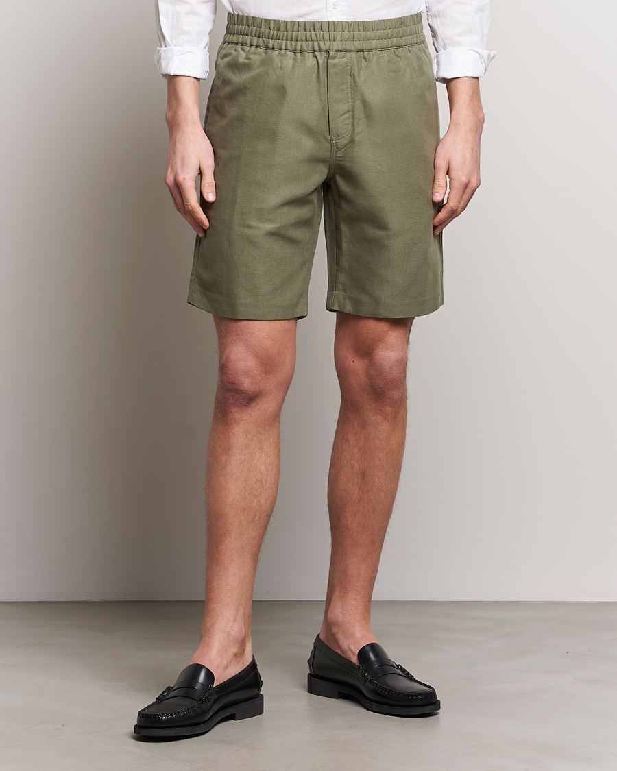 Herr |  | Samsøe Samsøe | Smith Linen/Cotton Drawstring Shorts Dusty Olive