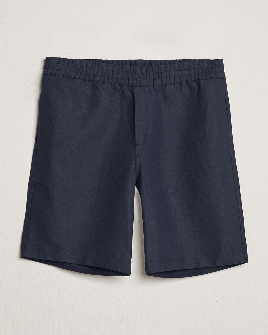 Herren | Shorts | Samsøe Samsøe | Smith Cotton/Linen Drawstring Shorts Salute Navy
