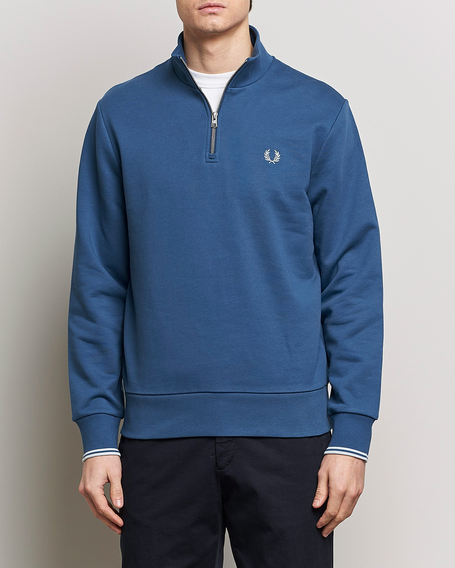 Herren | Kleidung | Fred Perry | Half Zip Sweatshirt Midnight Blue