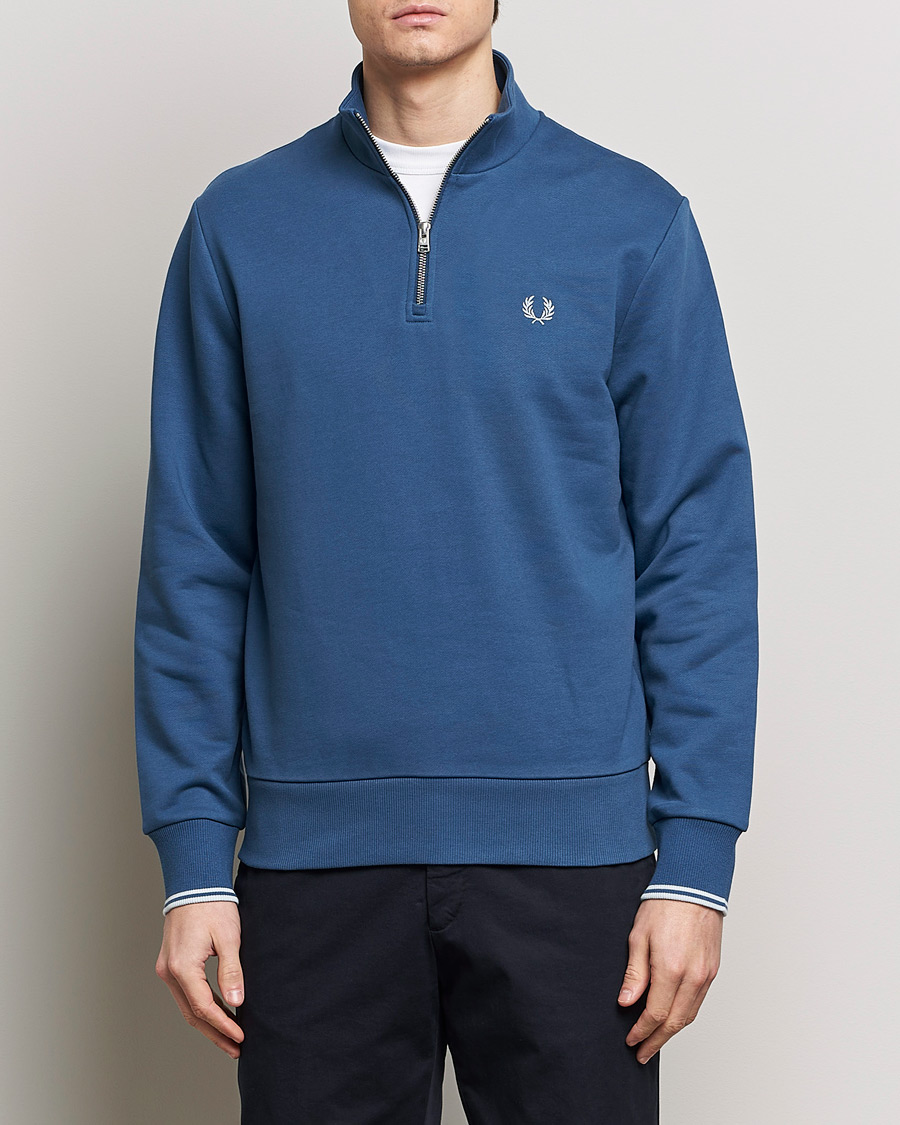 Men |  | Fred Perry | Half Zip Sweatshirt Midnight Blue