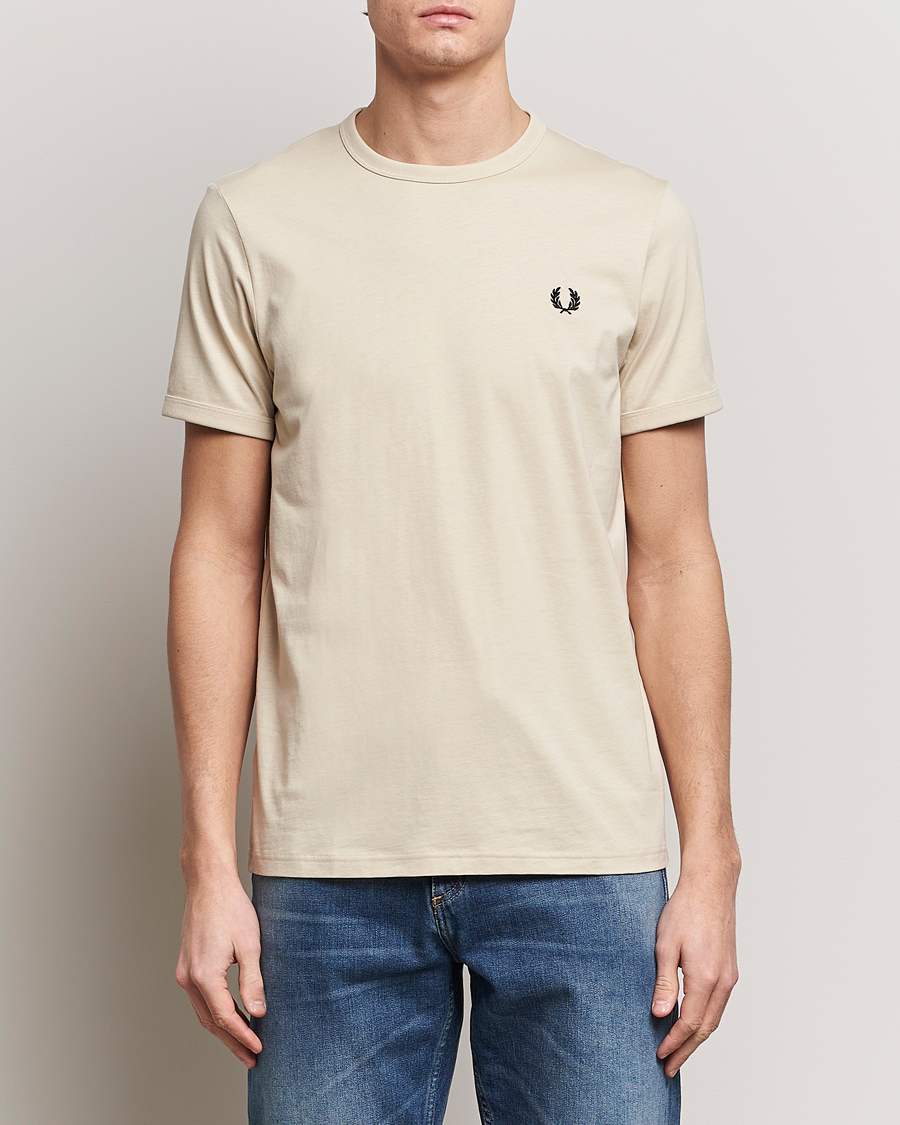 Herren | Best of British | Fred Perry | Ringer T-Shirt Oatmeal