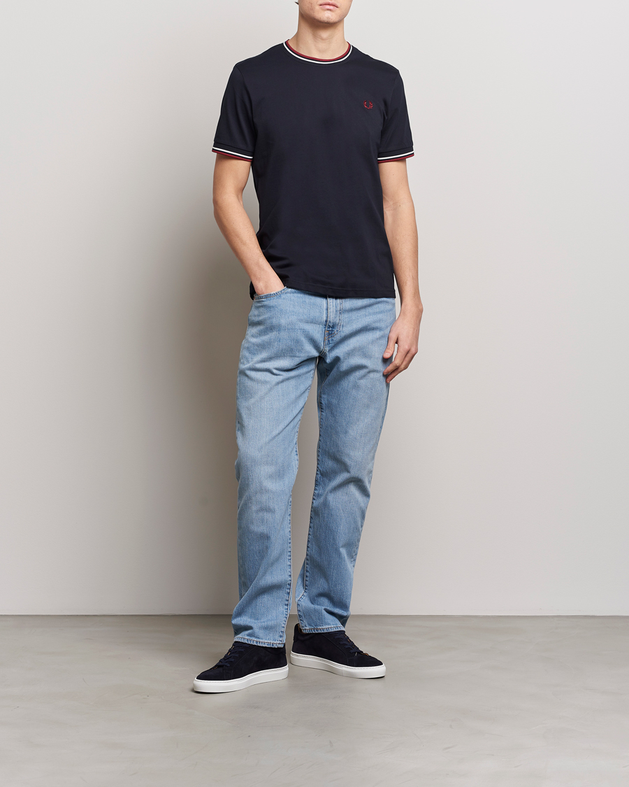 Herren | T-Shirts | Fred Perry | Twin Tipped T-Shirt Navy