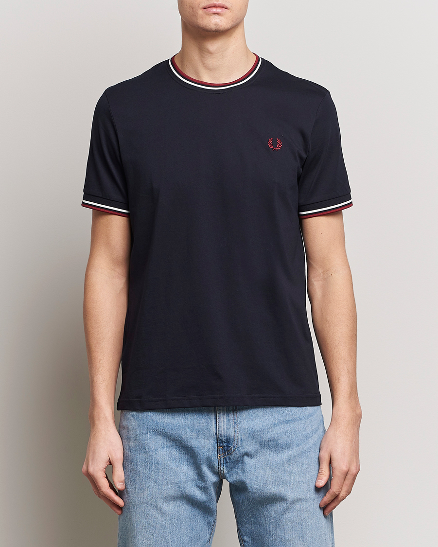 Herren | T-Shirts | Fred Perry | Twin Tipped T-Shirt Navy