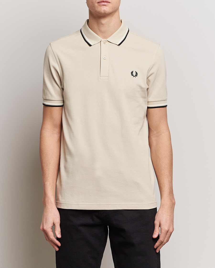 Herren | Kurzarm-Poloshirts | Fred Perry | Twin Tipped Polo Shirt Oatmeal