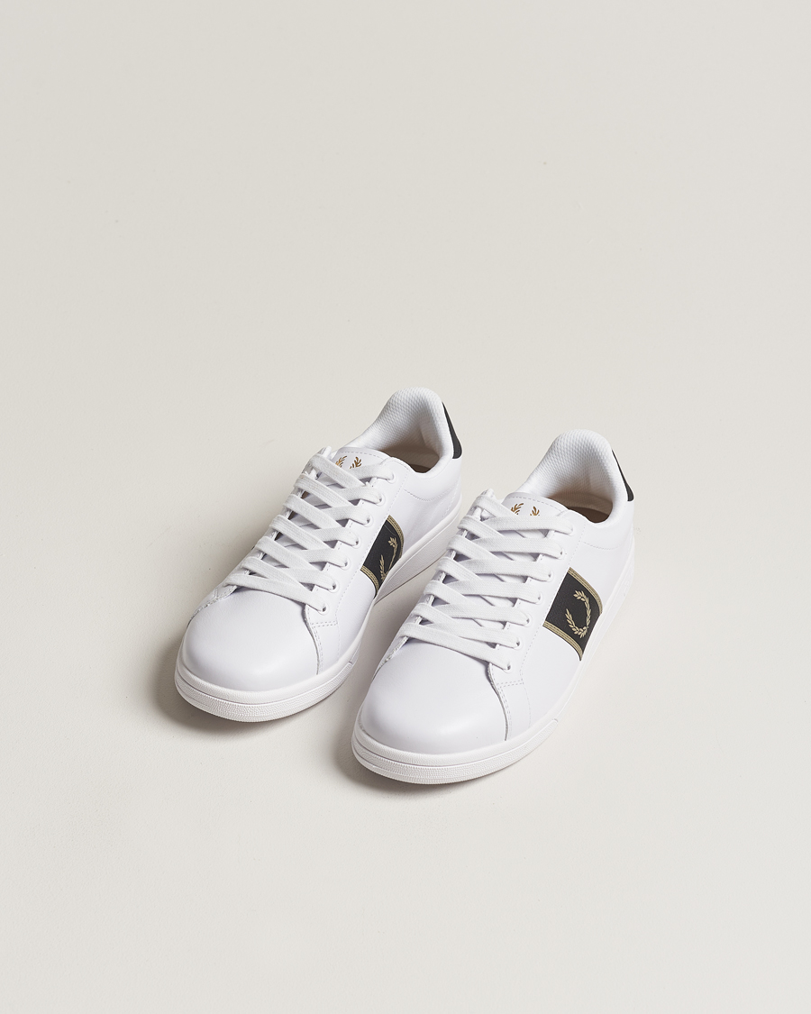 Herren | Best of British | Fred Perry | B721 Leather Sneaker White/Warm Grey