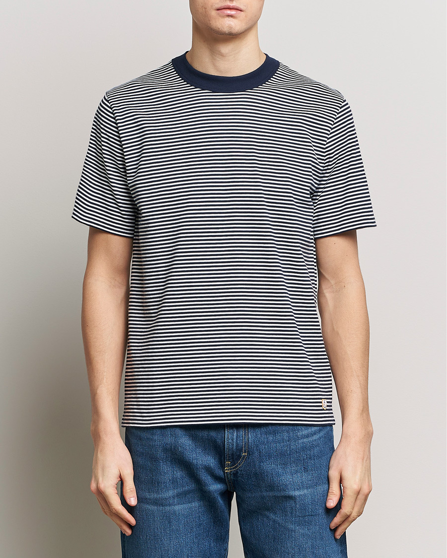 Herr | Armor-lux | Armor-lux | Callac Héritage Stripe T-Shirt Deep Marine/Milk