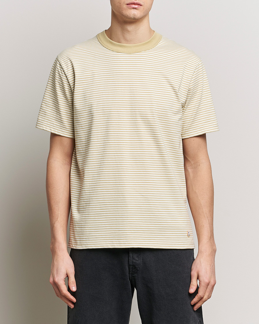 Men | Armor-lux | Armor-lux | Callac Héritage Stripe T-Shirt Pale Olive/Milk