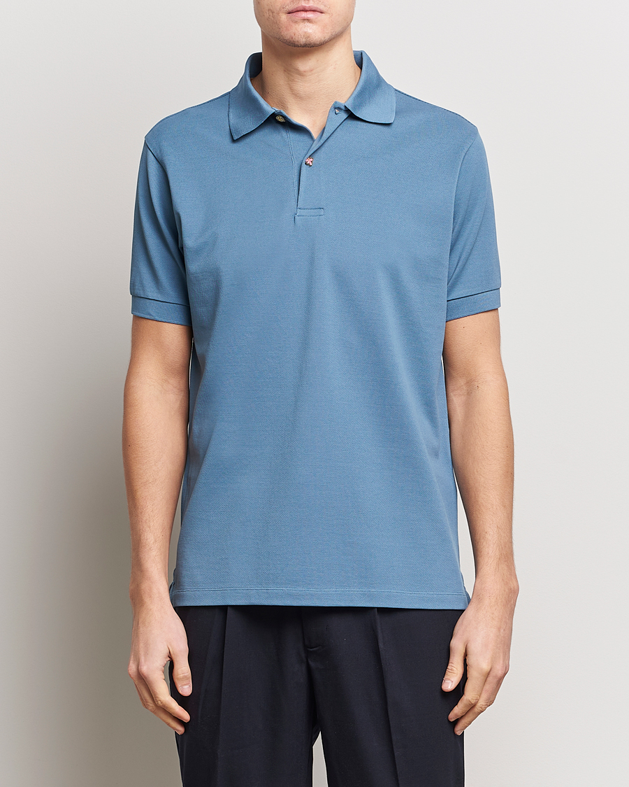 Herren | Kurzarm-Poloshirts | Paul Smith | Charm Button Polo Light Blue