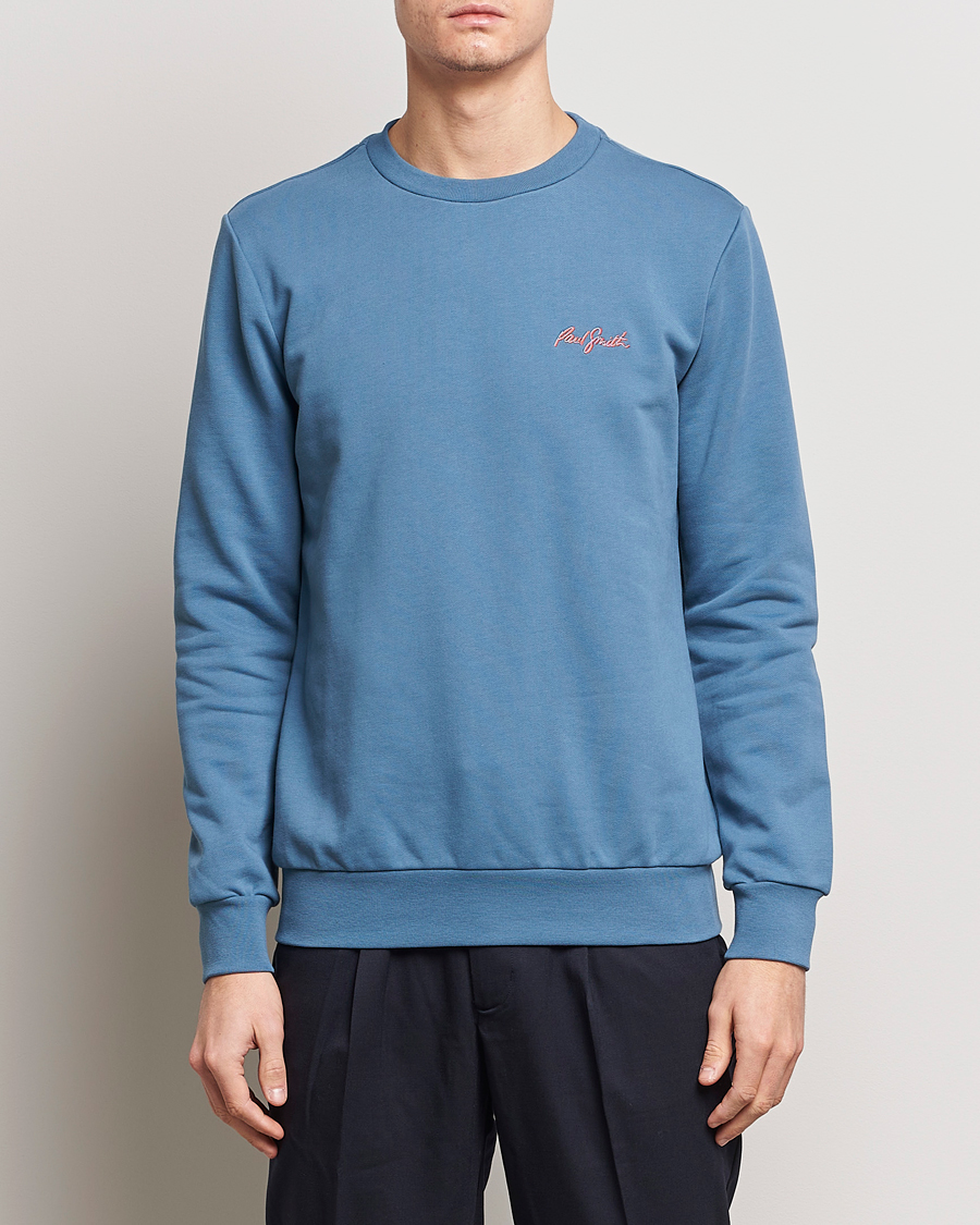 Herr | Kläder | Paul Smith | Embroidery Crew Neck Sweatshirt Light Blue