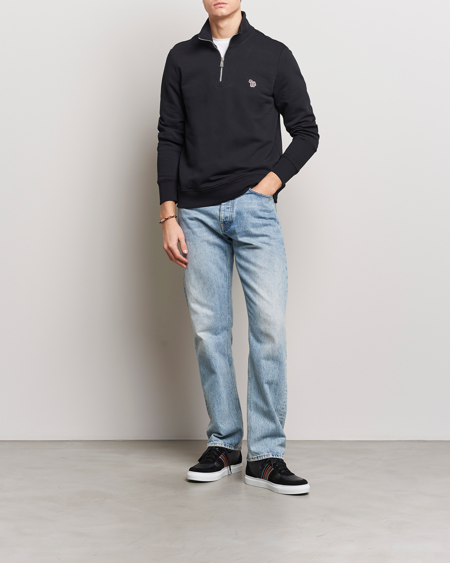 Herren | Pullover | PS Paul Smith | Zebra Organic Cotton Sweat Half Zip Black