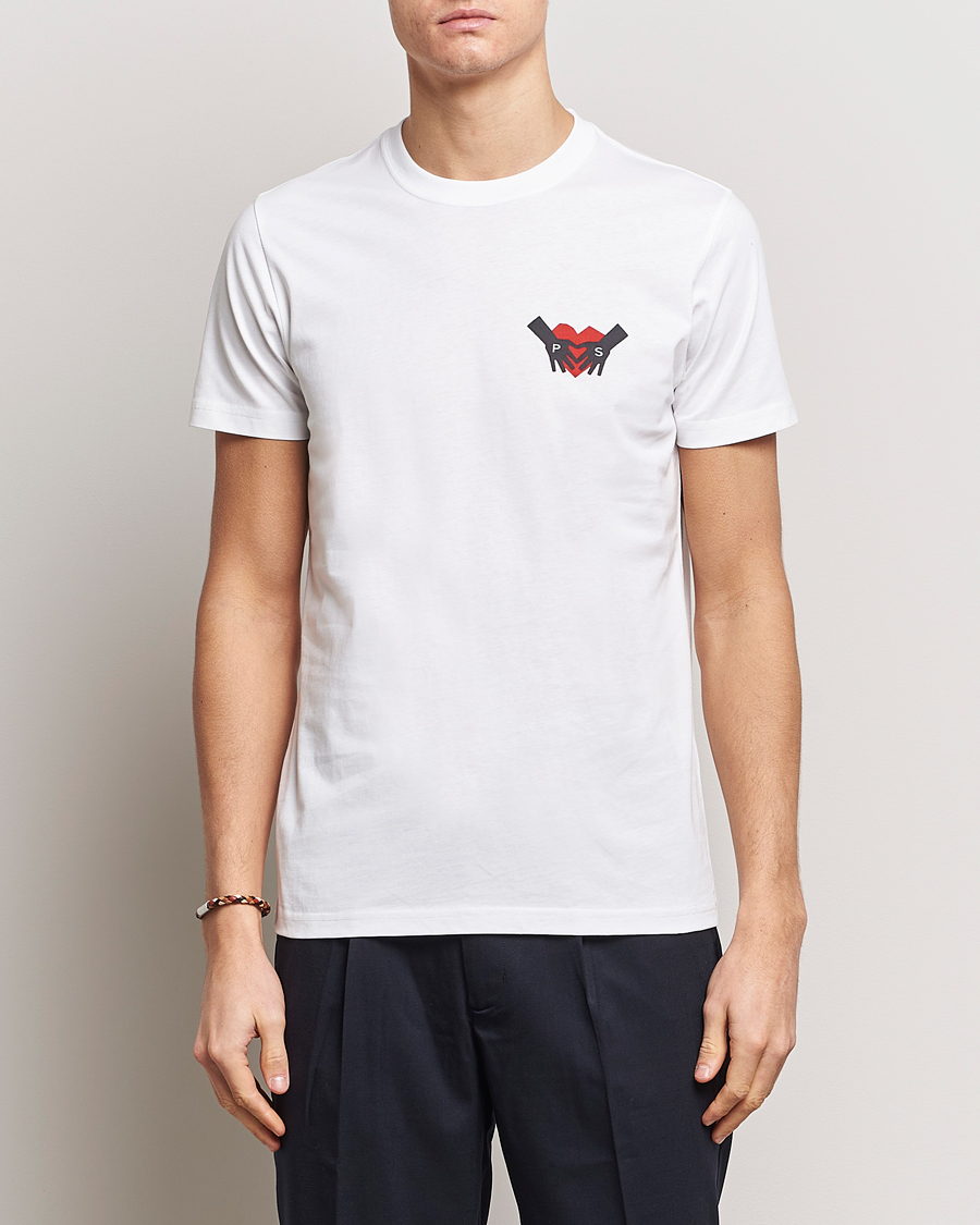 Herr | Vita t-shirts | PS Paul Smith | PS Heart Crew Neck T-Shirt White