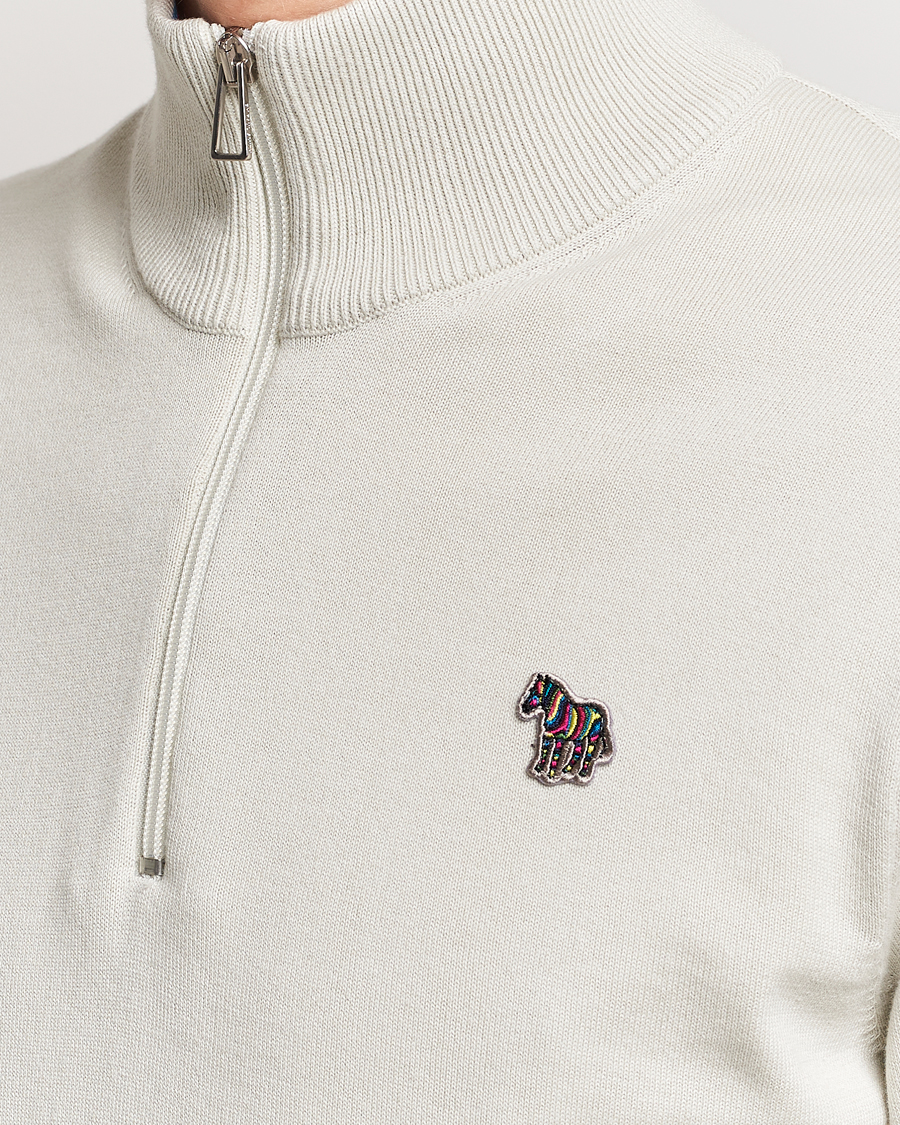 Herren | Pullover | PS Paul Smith | Zebra Cotton Knitted Half Zip Washed Grey