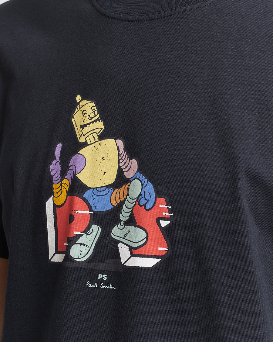 Herren | T-Shirts | PS Paul Smith | Robot Crew Neck T-Shirt Navy