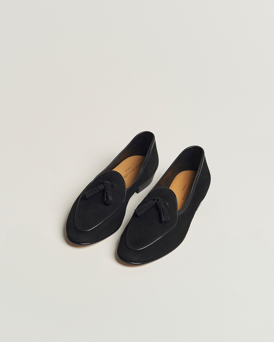 Herren | Neu im Onlineshop | Baudoin & Lange | Sagan Classic Tassel Loafers Black Suede