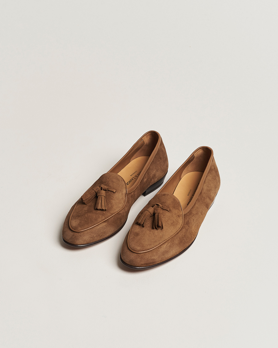 Herren | Wildlederschuhe | Baudoin & Lange | Sagan Classic Tassel Loafers Tan Suede