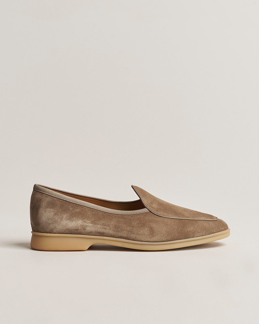Herren | Loafer | Baudoin & Lange | Stride Loafers Taupe Suede