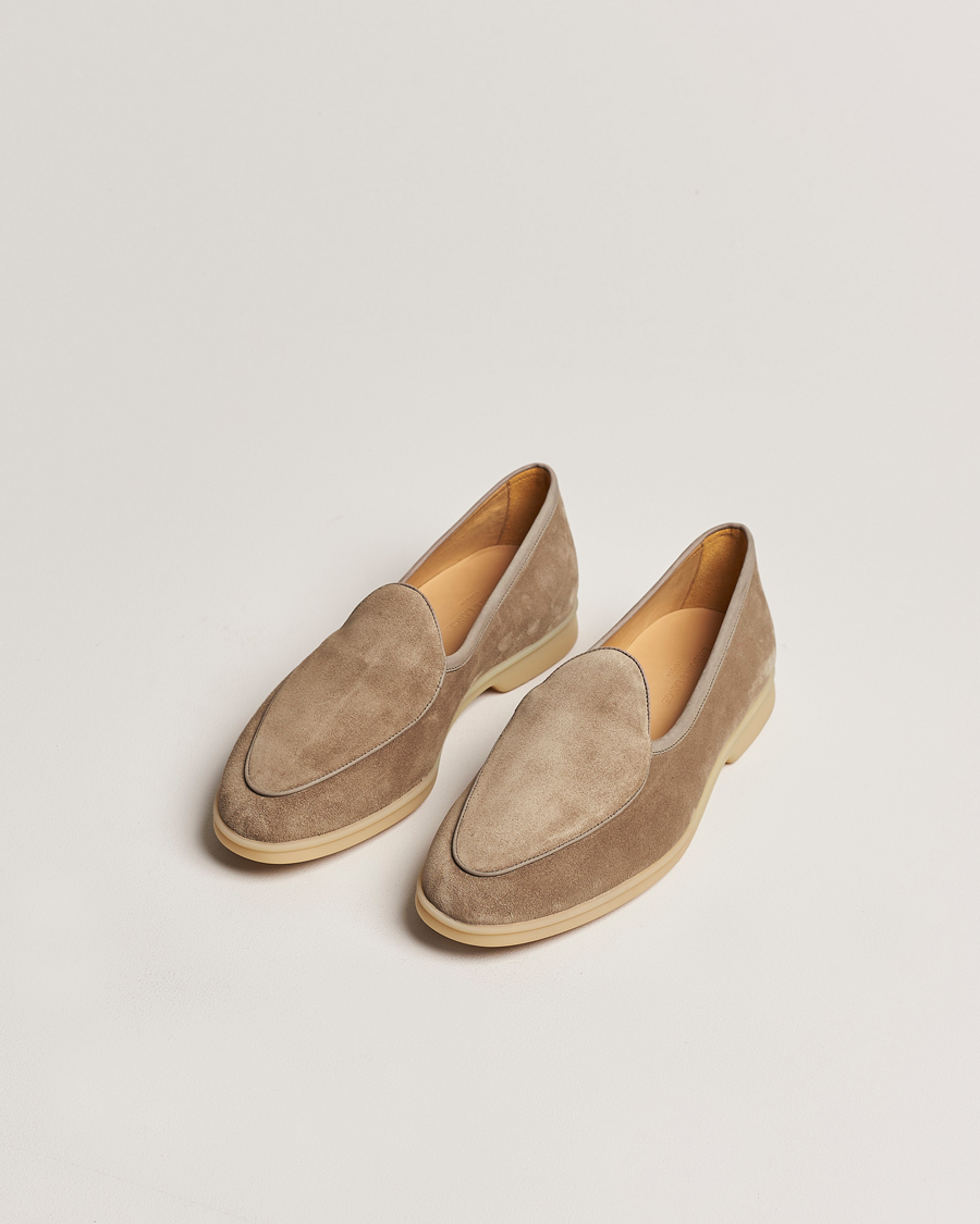 Herr | Loafers | Baudoin & Lange | Stride Loafers Taupe Suede