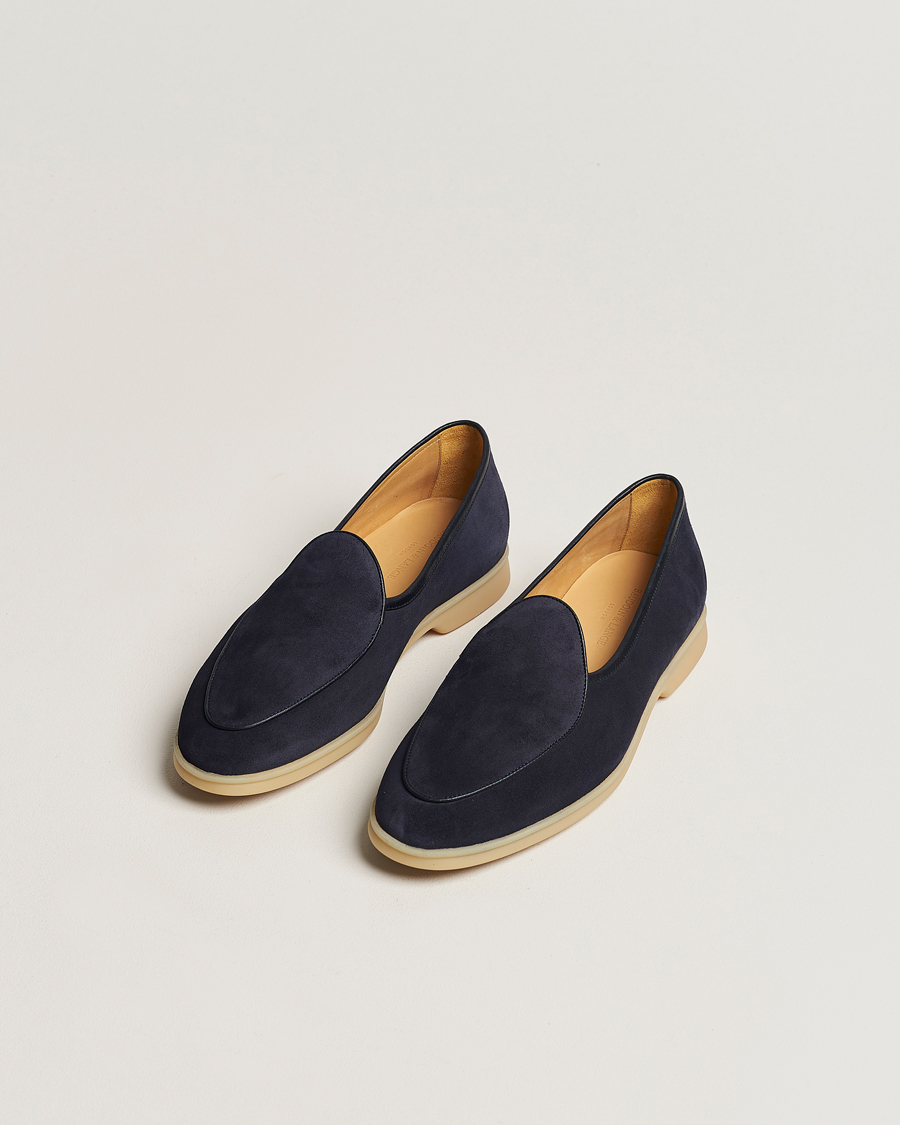 Herren | Schuhe | Baudoin & Lange | Stride Loafers Navy Suede