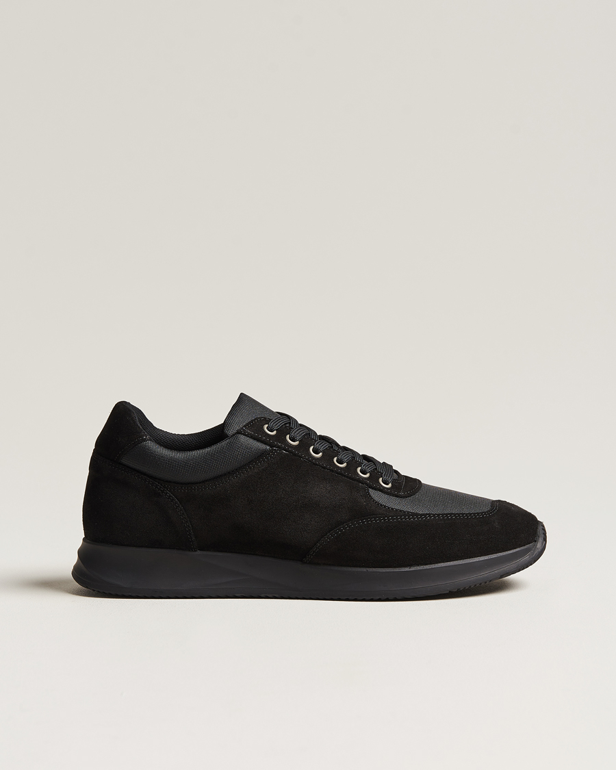 Herren | Myrqvist Stensund Running Sneaker Black Suede | Myrqvist | Stensund Running Sneaker Black Suede