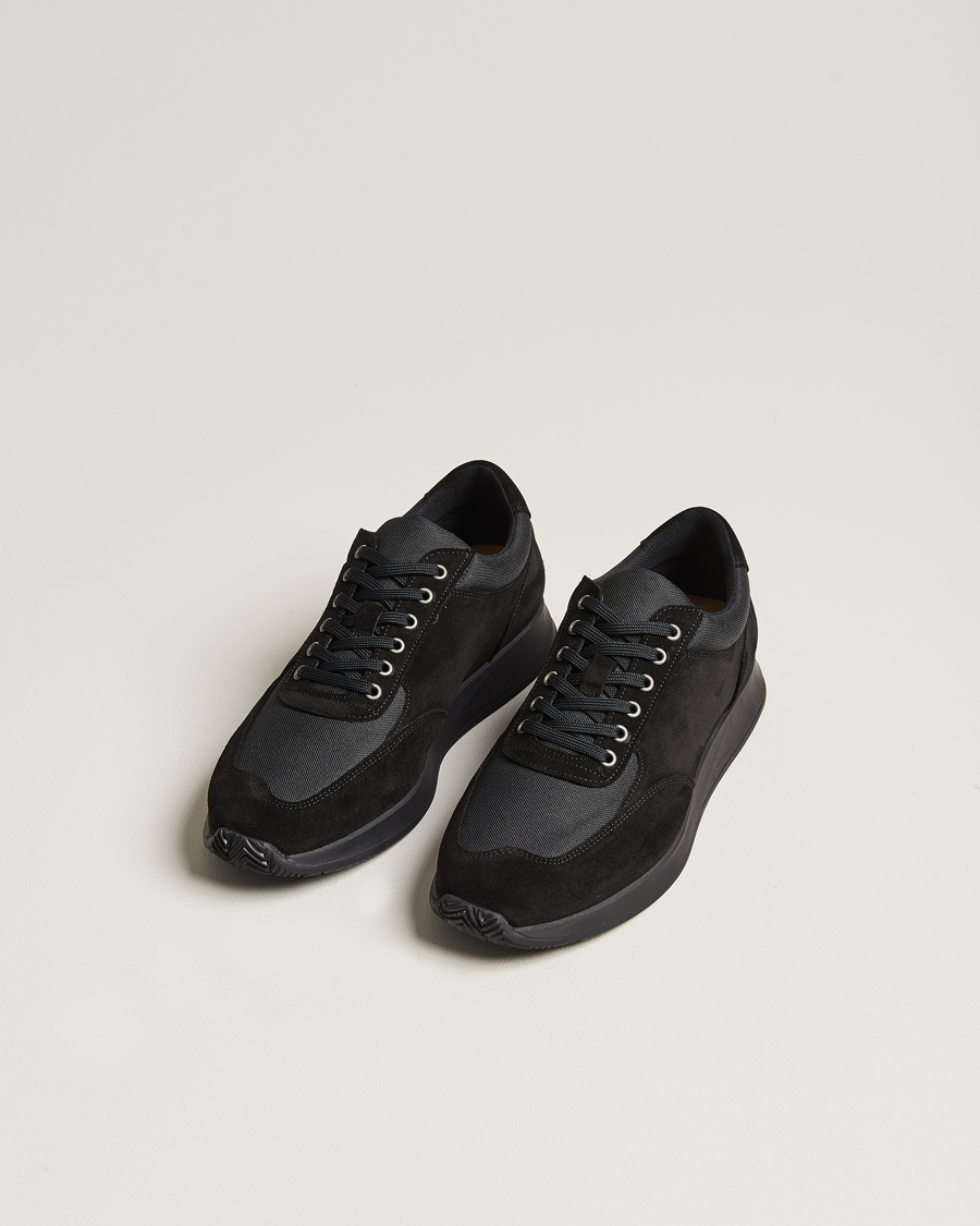 Herren | Myrqvist Stensund Running Sneaker Black Suede | Myrqvist | Stensund Running Sneaker Black Suede