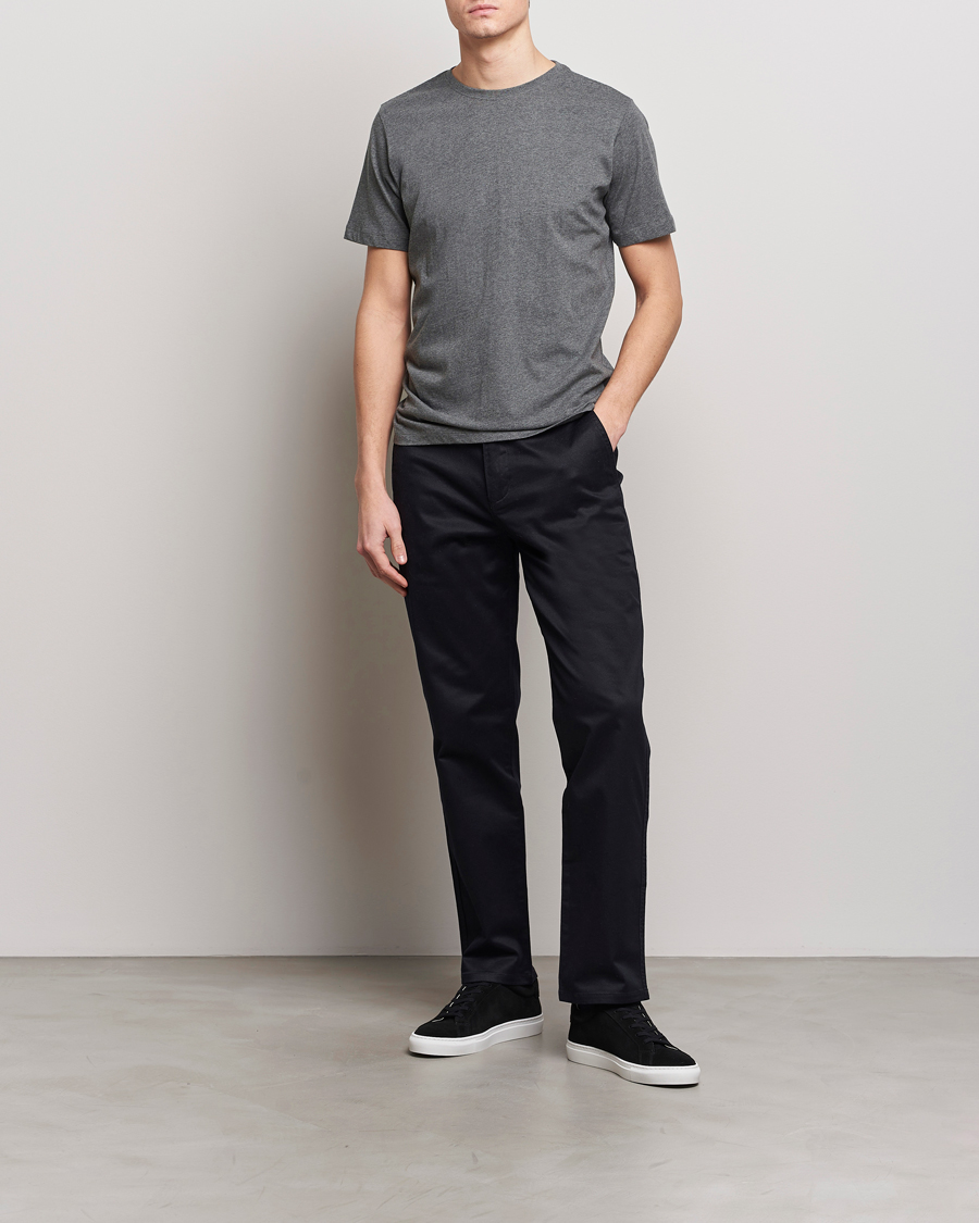 Herren | T-Shirts | KnowledgeCotton Apparel | Agnar Basic T-Shirt Dark Grey Melange