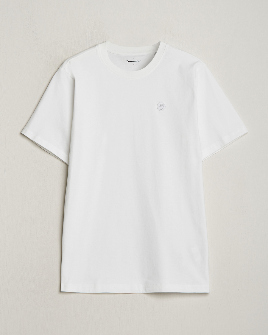 Herren | T-Shirts | KnowledgeCotton Apparel | Loke Badge T-Shirt Bright White