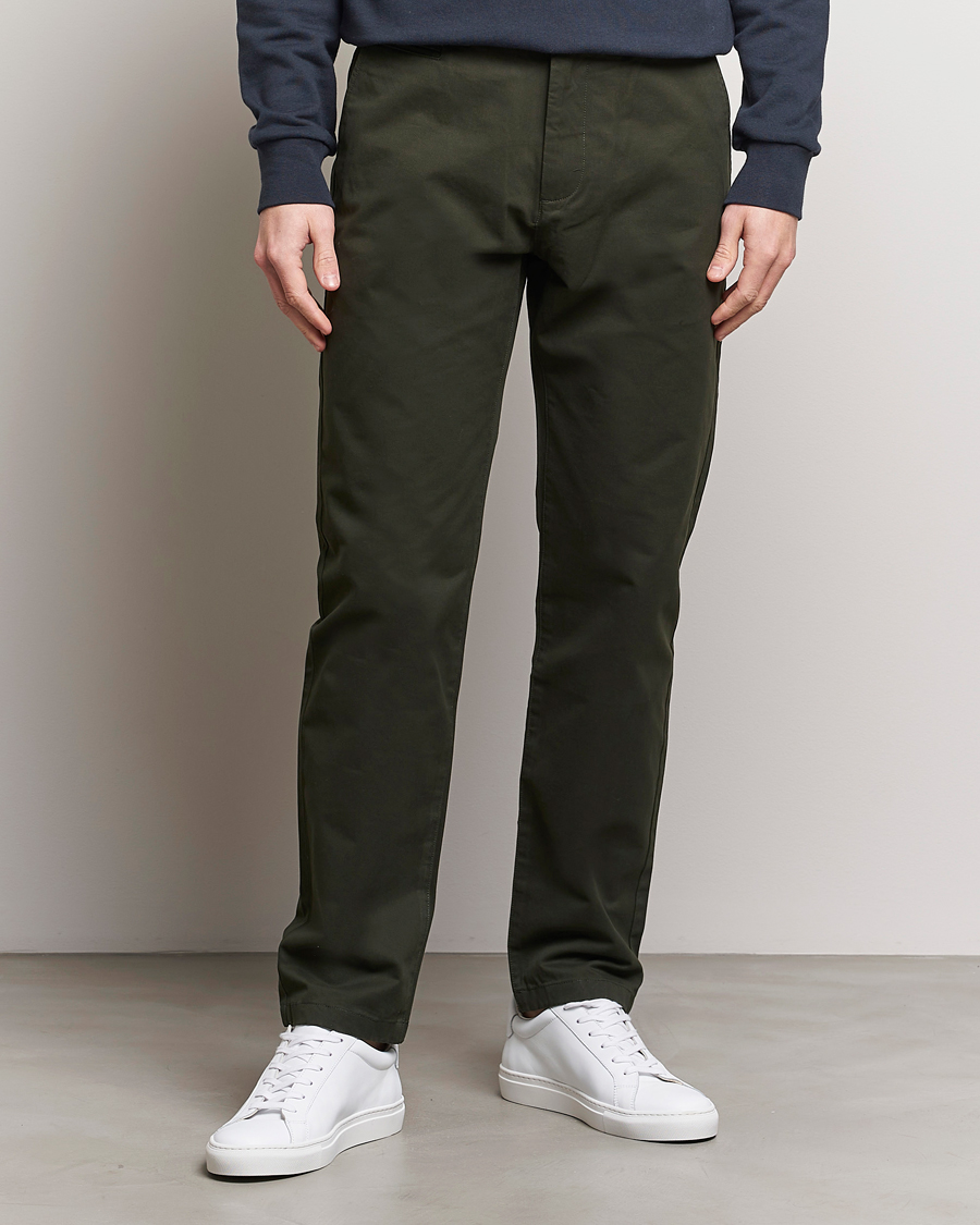 Men | KnowledgeCotton Apparel | KnowledgeCotton Apparel | Chuck Regular Cotton Twill Chino Forest Night